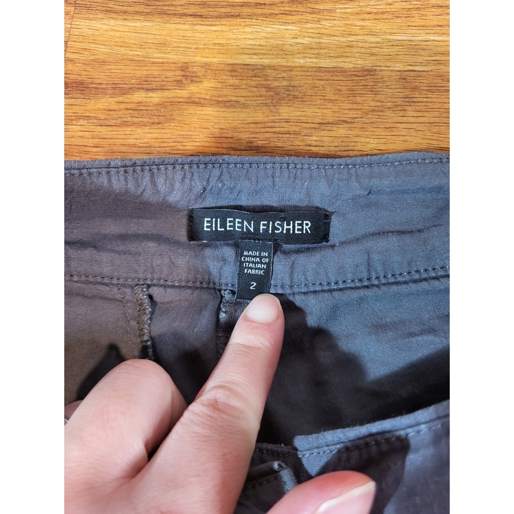 Eileen Fisher Size 2 Gray Long Shorts Linen Blend - Picture 4 of 6